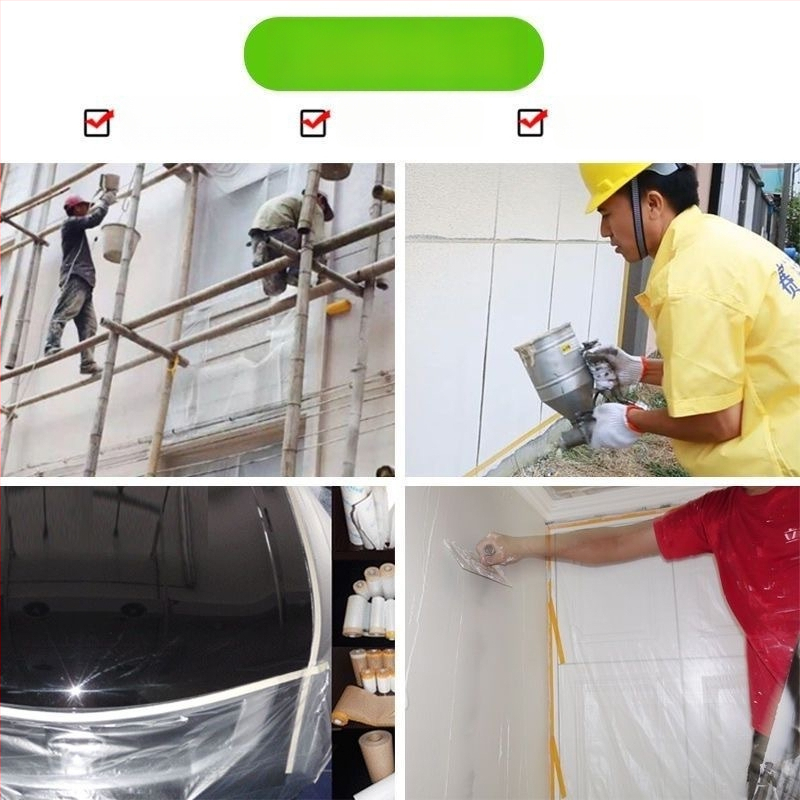 Maskirajući zaštitni film za vanjske zidove i bojanje automobila – plastična osnova, ljepilo na bazi tkanine, viskoznost visoka, papirno jezgro, serija zaštitnog filma