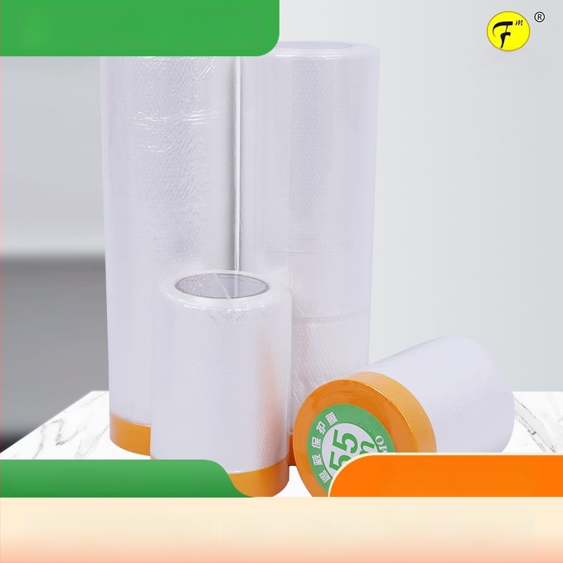 Foster jednokratna zaštitna maskirajuća folija za bojanje, debljine 0,6 mm, osnovni papir japanskog papira, kristalno ljepilo, proziran zaštitni film protiv prašine za kućnu dekoraciju