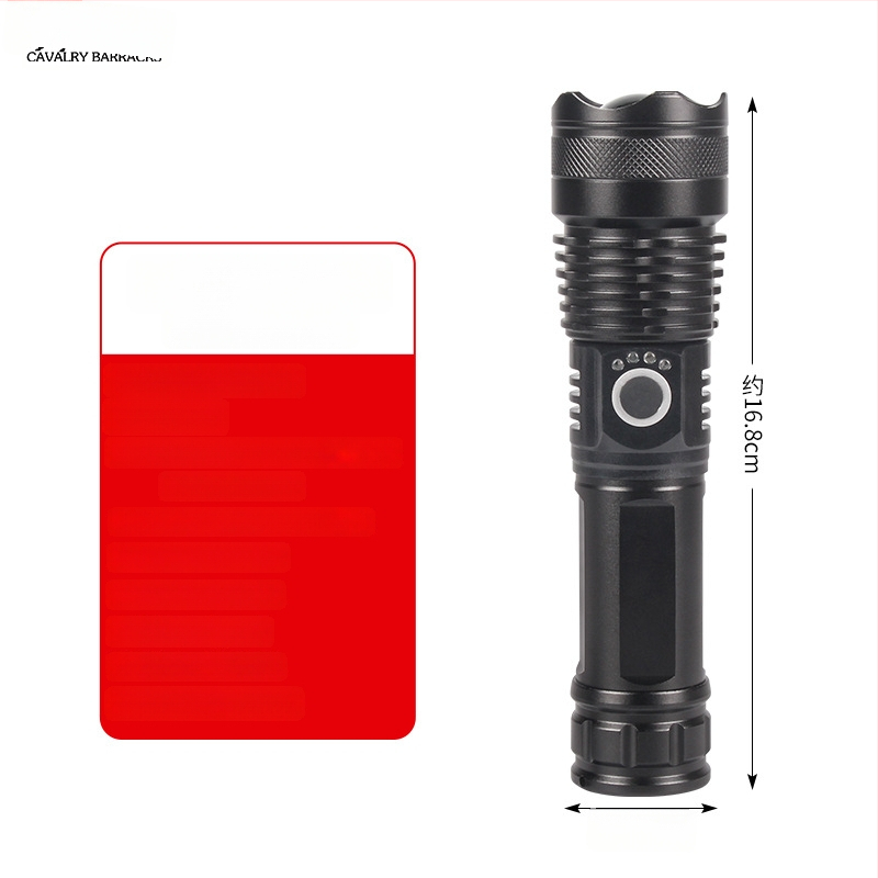 Ručná LED baterka s nastaviteľným zoomom, dosah 1000 m, dobíjateľná, vodeodolná