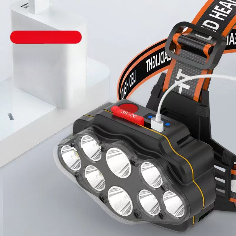 Velosipēda priekšējais lukturis ar roku spiediena uzlādi, 360° pagriezums, darbības diapazons 100–200 m, 20 W jauda, 1200 mAh akumulators