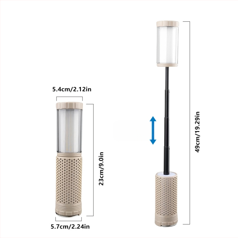 Kempinginė LED lemputė su teleskopiniu dizainu, 5V/10W, dviejų spalvų atmosferos apšvietimas, magnetinė darbo lempa