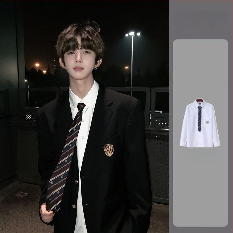 Jaapani stiilis meeste kooliülikond, kahe nupuga plaks, Notch lapel, kitsas lõige, polüesterkiudude segu, kevad 2025