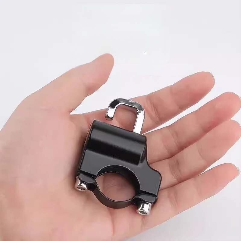 Egyszerű kulcsos sisakzár elektromos járművekhez, kerékpárokhoz és motorkerékpárokhoz — cinkötvözet, merev kampó, anti-lopás, vízálló, állítható