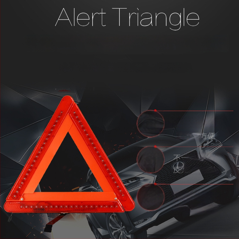 Mingche Zhibao Trikampio įspėjimo ženklas su trikojė stovu iš ABS ir geležies, atšviesiantis laikiklis transporto priemonėms avarinėms situacijoms