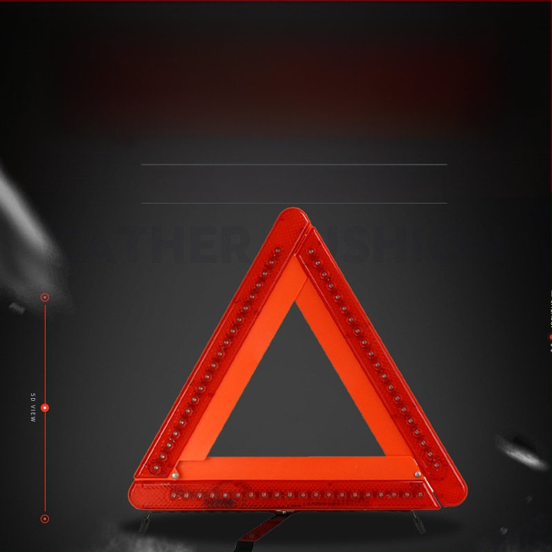 Mingche Zhibao Trikampio įspėjimo ženklas su trikojė stovu iš ABS ir geležies, atšviesiantis laikiklis transporto priemonėms avarinėms situacijoms