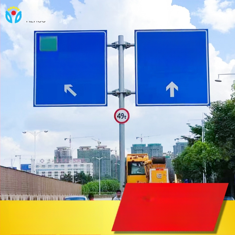 Kohandatud alumiiniumist liiklusmärgi vars, ümmargune kuju, lõikega töötlemine, inseneriklassi heijastuskile laminaat