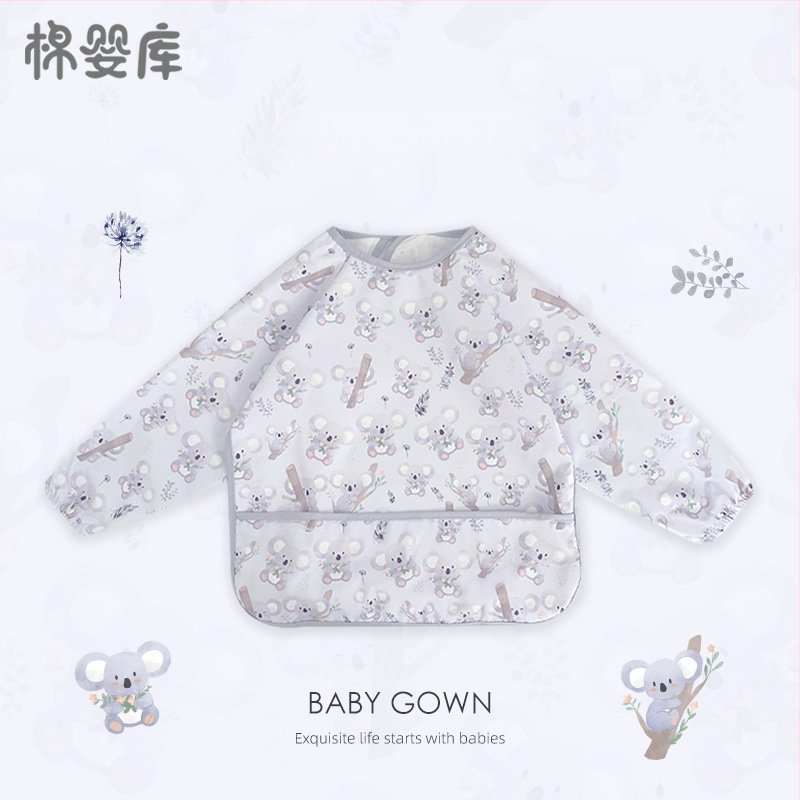 Unisex vandeniui atsparus plonas kūdikių valgymo smock, 100% poliesteris, rankų piešimo raštas, keturi sezonai, tinkamas kūdikiams ir 1–3 metų vaikams, saugos klasė A