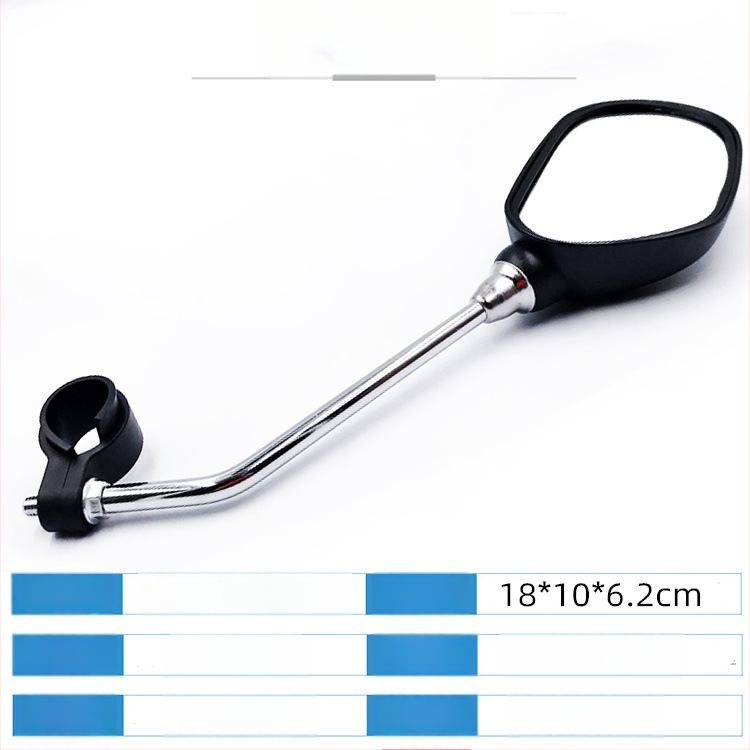 Riteņbraukšanas aizmugurējais spogulis kalnu velosipēdam ar plakanu reflektoru; materiāls: fabrikas plastmasa; svars: 322 g