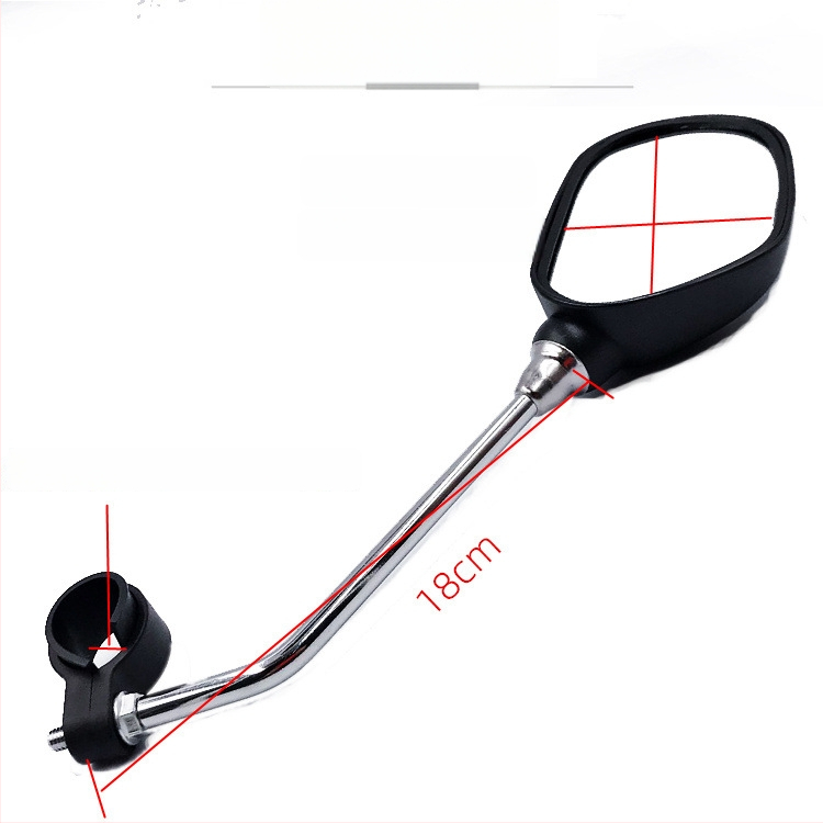 Riteņbraukšanas aizmugurējais spogulis kalnu velosipēdam ar plakanu reflektoru; materiāls: fabrikas plastmasa; svars: 322 g