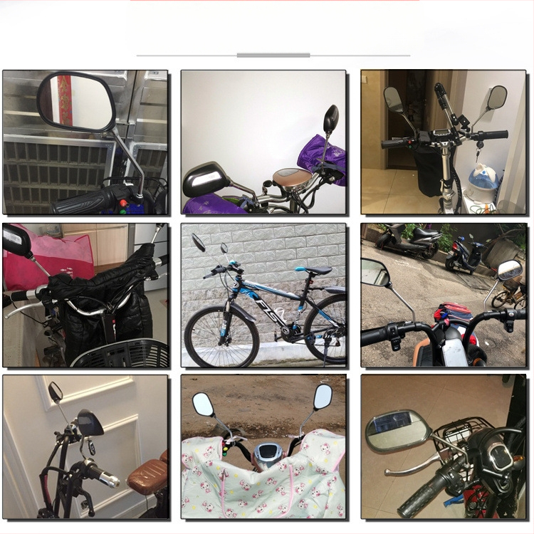 Riteņbraukšanas aizmugurējais spogulis kalnu velosipēdam ar plakanu reflektoru; materiāls: fabrikas plastmasa; svars: 322 g