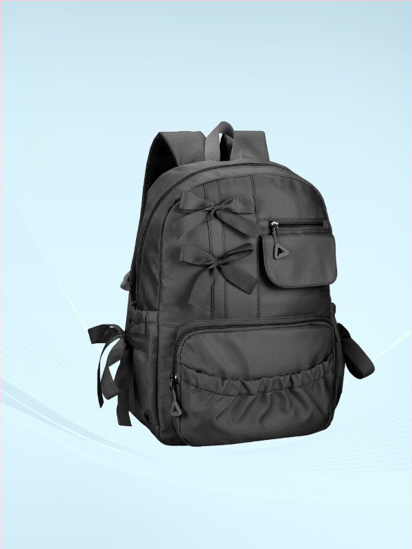 Ins-stiilis seljakott liblika sõlmega, tüdrukutele, suur maht 20–35 L, nišiline disain, sobib 16-tollisele sülearvutile