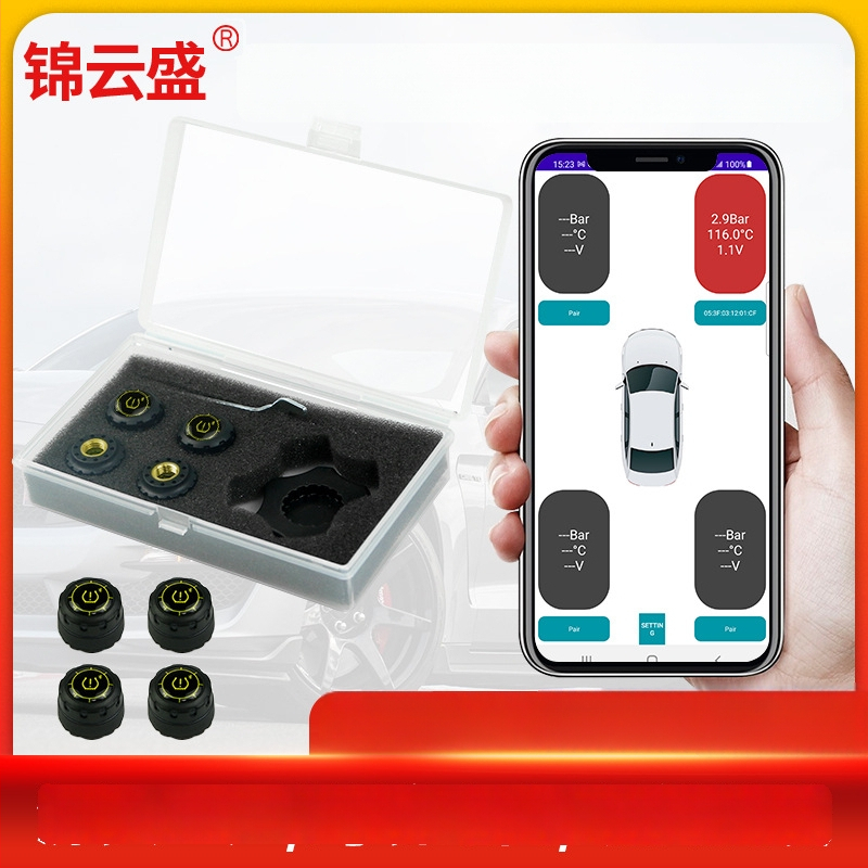 Bluetooth riepu spiediena monitors - ārējais TPMS ar digitālo displeju, saderīgs ar automašīnu, kravas automašīnu un motociklu, augsta precizitāte 0.7-7 bar