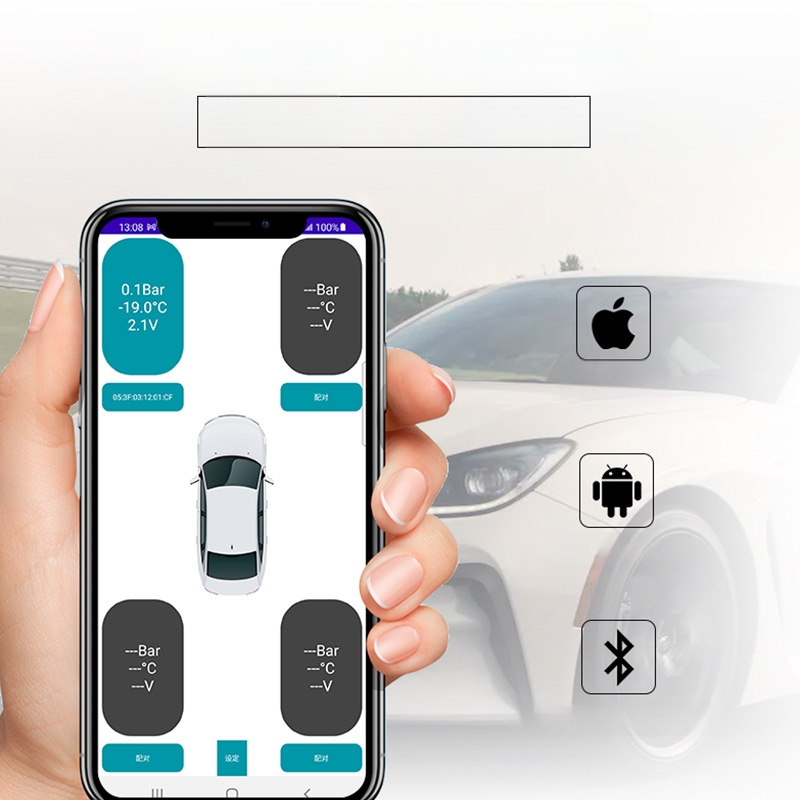 Bluetooth riepu spiediena monitors - ārējais TPMS ar digitālo displeju, saderīgs ar automašīnu, kravas automašīnu un motociklu, augsta precizitāte 0.7-7 bar