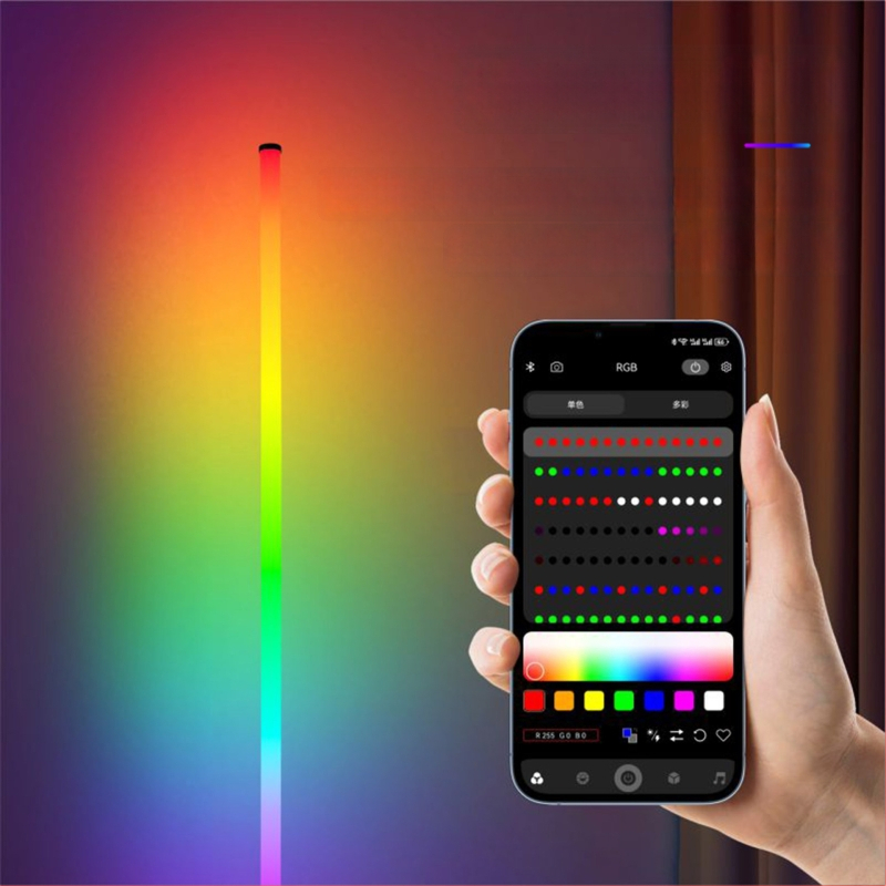 LED grindų lempa, reguliuojamas aukštis, PC+PP korpusas, apšvietimo zona 5–10 m², nuotolinis valdymas