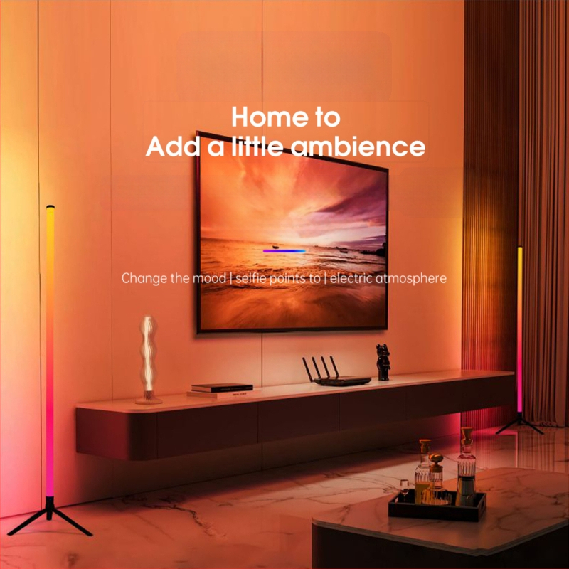 LED grindų lempa, reguliuojamas aukštis, PC+PP korpusas, apšvietimo zona 5–10 m², nuotolinis valdymas