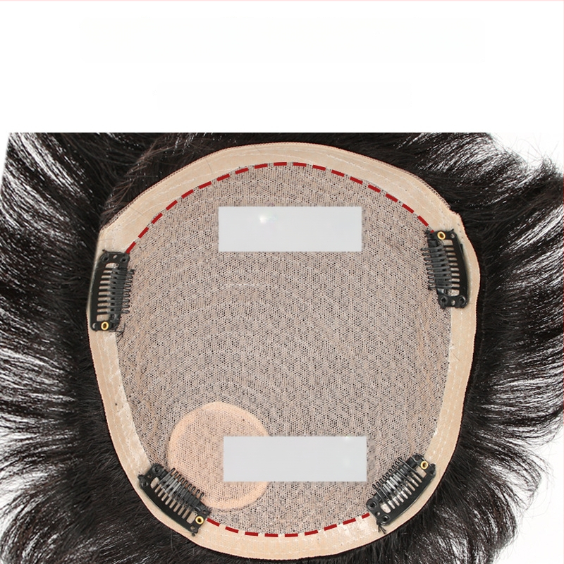 Vyrinė peruka iš tikrų plaukų, vainos papildymo panelė, trumpi tiesūs plaukai, lengva ir kvėpuojanti, galima dažyti ir perm.