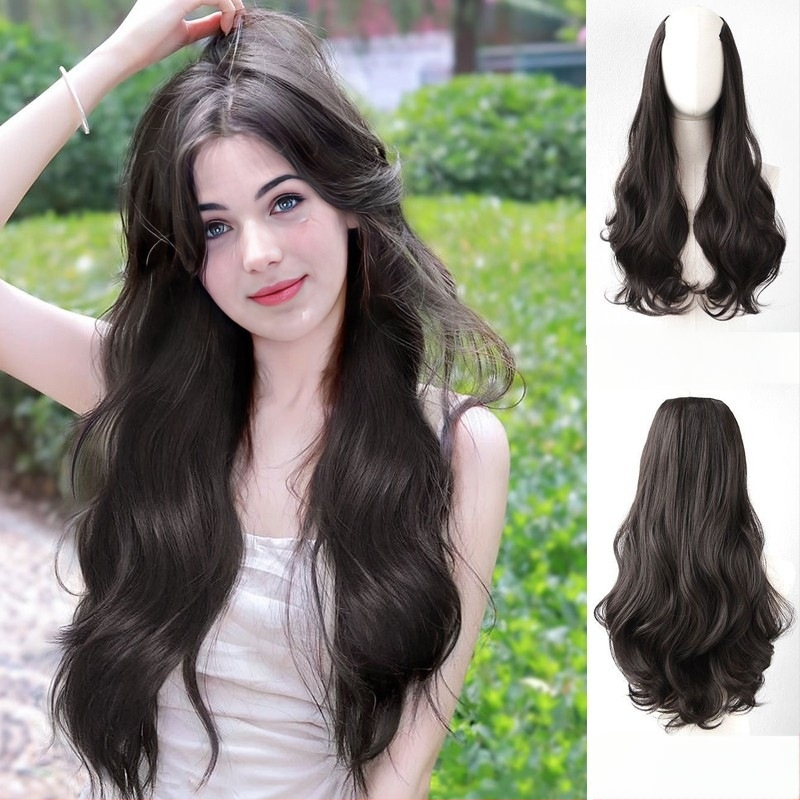 Parukas: pikkade lokkidega juuksed, U-kujuline sisselõige, Korea stiilis, kuumakindlad sünteetilised kiud, mudel 462