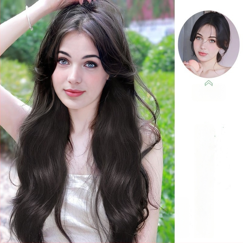 Parukas: pikkade lokkidega juuksed, U-kujuline sisselõige, Korea stiilis, kuumakindlad sünteetilised kiud, mudel 462