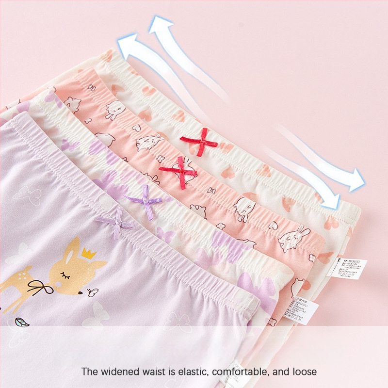 Mergaičių medvilninės apatinės kelnaitės, 95% medvilnė, 3–8 metų amžiaus, vasaros 2025 kolekcija.