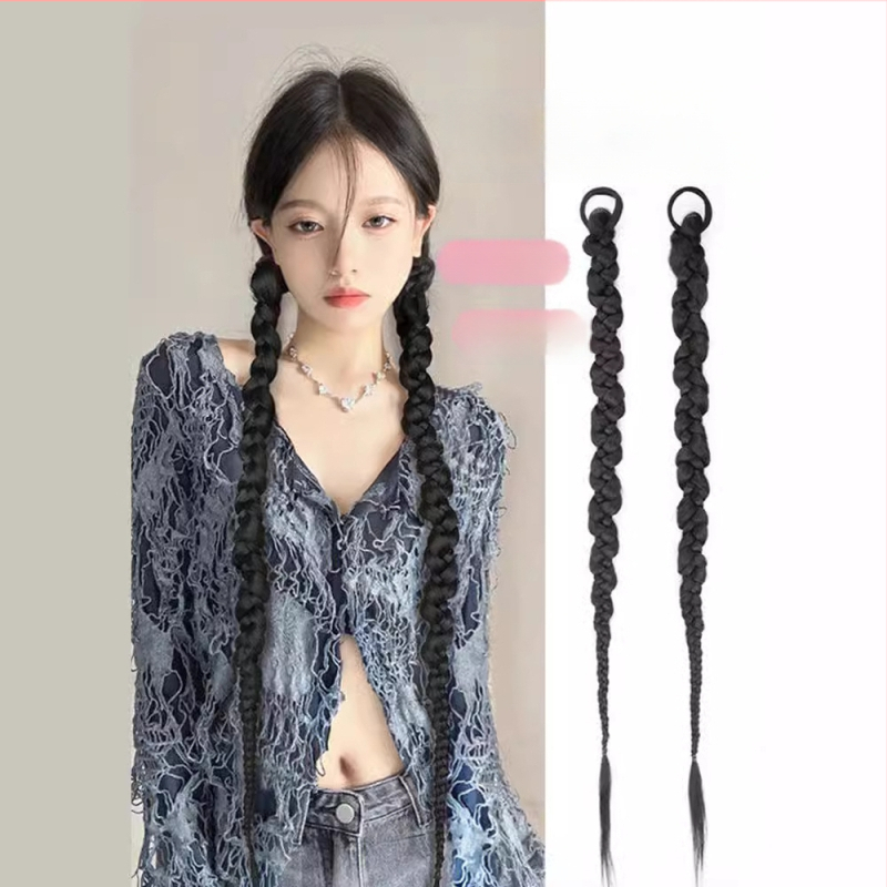 Parukas ponivarriga ja punk twist sõlmega, kuumakindlad sünteetilised juuksed, värvimine ilma kuumutamiseta, Kaifei Ilu