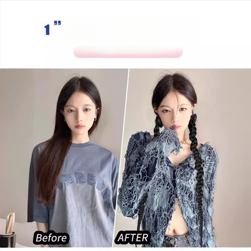 Parukas ponivarriga ja punk twist sõlmega, kuumakindlad sünteetilised juuksed, värvimine ilma kuumutamiseta, Kaifei Ilu