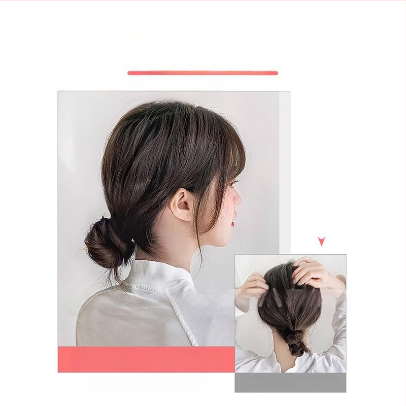 Tikrų plaukų kuodelio parūka su plaukų žiedu, natūralus įvaizdis, mechaninis apdorojimas