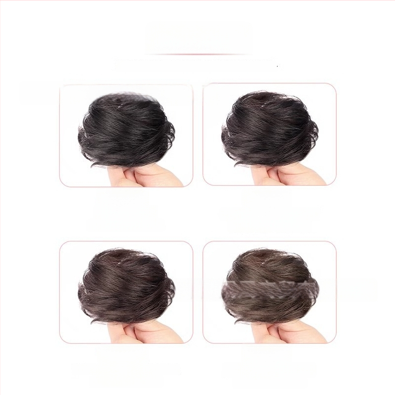 Tikrų plaukų kuodelio parūka su plaukų žiedu, natūralus įvaizdis, mechaninis apdorojimas