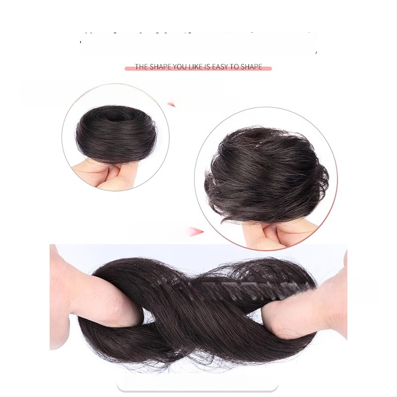 Tikrų plaukų kuodelio parūka su plaukų žiedu, natūralus įvaizdis, mechaninis apdorojimas