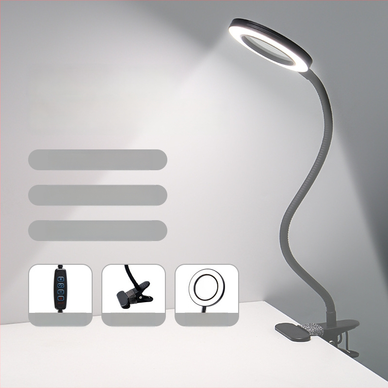 Varjuta LED ilulamp suurendava lupaga – USB-toega laualamp juukse, kulmud ja tätoveeringute jaoks (Mudelis SL825, metalne abažuur, CRI ≥90)