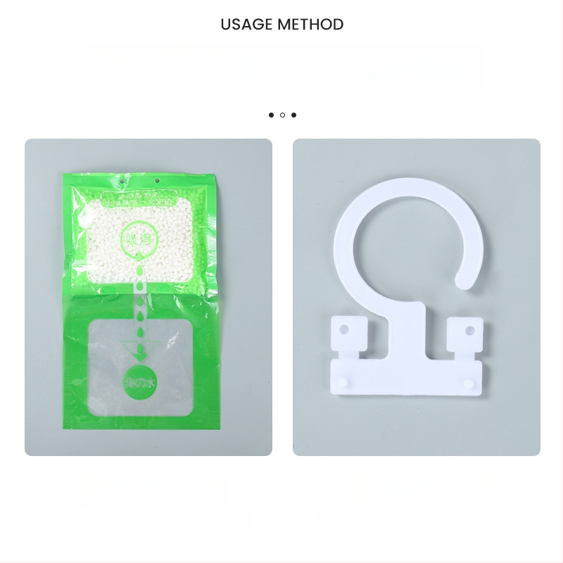 Kaltsiumi kloriidi desikant ruumide kuivendamiseks — Qingrunjia kaubamärk; funktsioon: kuivendamine ja niiskuse juhtimine; kaal 100 g; sobib rippimiseks