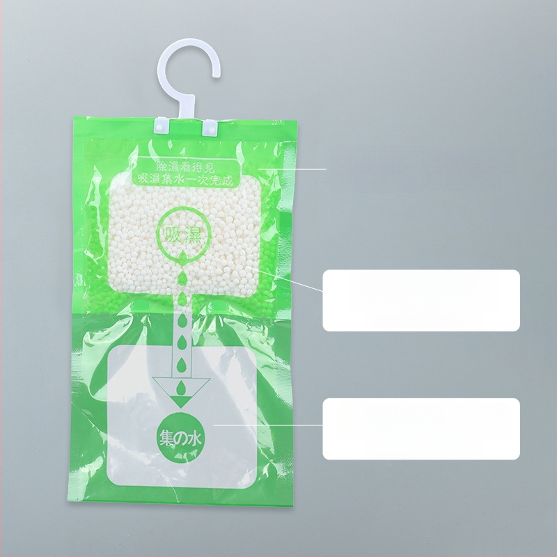 Kaltsiumi kloriidi desikant ruumide kuivendamiseks — Qingrunjia kaubamärk; funktsioon: kuivendamine ja niiskuse juhtimine; kaal 100 g; sobib rippimiseks