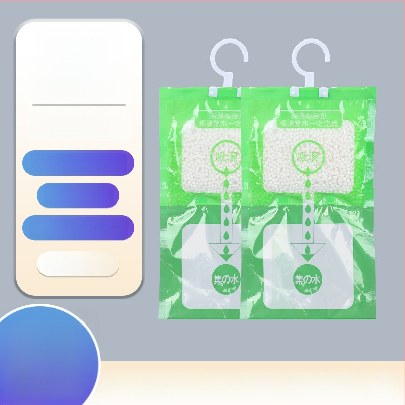 Kaltsiumi kloriidi desikant ruumide kuivendamiseks — Qingrunjia kaubamärk; funktsioon: kuivendamine ja niiskuse juhtimine; kaal 100 g; sobib rippimiseks