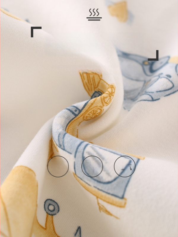 Laste 100% puuvillane pikkade kätega ööriietekomplekt, unisex, klassi A, antibakteriaalne, õmblusteta ümmarguse kaelusega