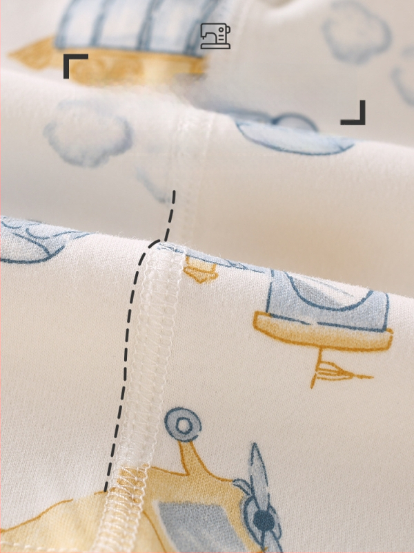 Laste 100% puuvillane pikkade kätega ööriietekomplekt, unisex, klassi A, antibakteriaalne, õmblusteta ümmarguse kaelusega