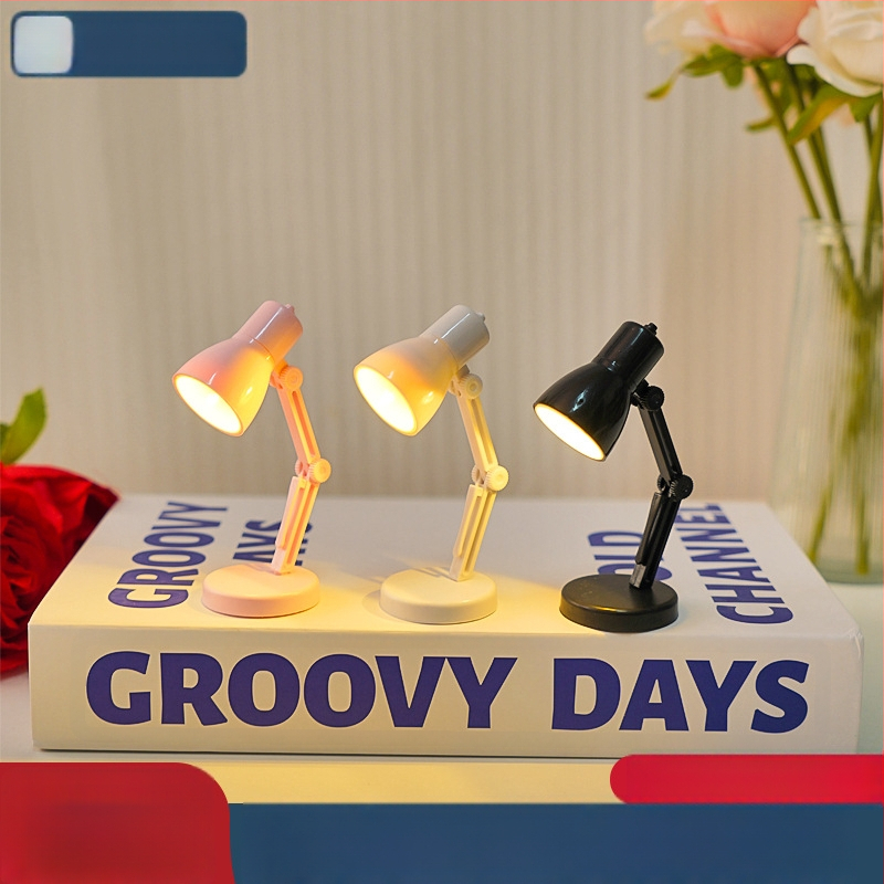 Kreatiivne mini LED laualamp sooja valgusega silmade kaitseks – sisseehitatud akutega kompaktne öövalgustus lugemiseks tudengimajas