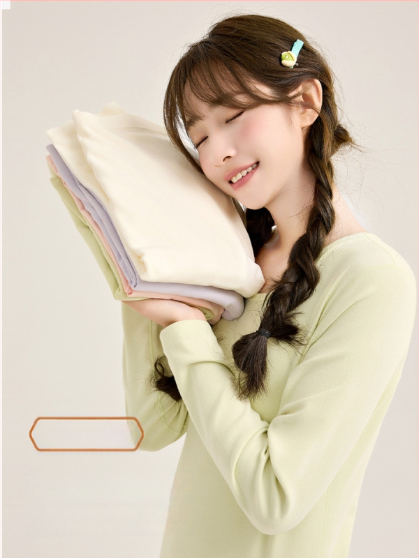 Tüdrukute sooja kodu komplekt, 95% puuvill, 5% elastaan, 280 g villase-stretch puuvill, harjatud pehme, paks, ümmargune kaelus, sügis-talv, vanus 8+