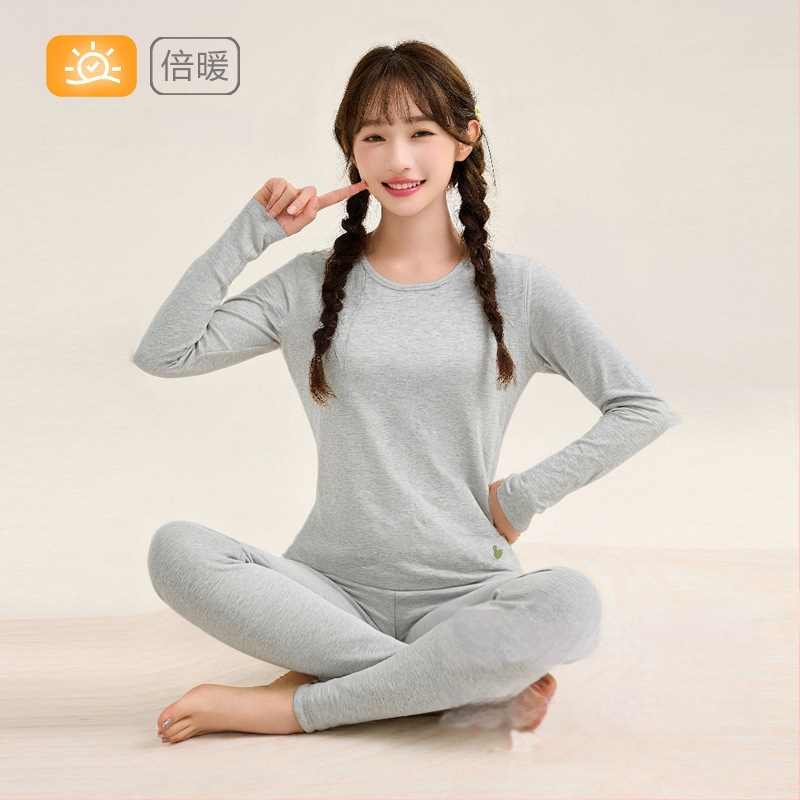 Tüdrukute sooja kodu komplekt, 95% puuvill, 5% elastaan, 280 g villase-stretch puuvill, harjatud pehme, paks, ümmargune kaelus, sügis-talv, vanus 8+