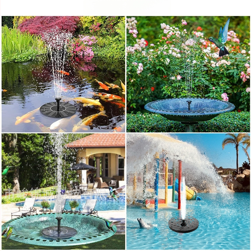 Saulės fontano siurblys kiemo tvenkiniui, apskritas plūduriuojantis gėlių formos dizainas, IP65, 5W, 36V, nuotolinis valdymas