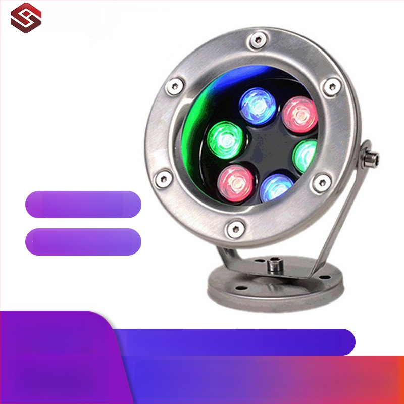 Podvodné LED svetlo pre fontány a jazierko, nerezová oceľ, IP68, 24V, Osram LED s 9 diodami, DMX512 riadenie