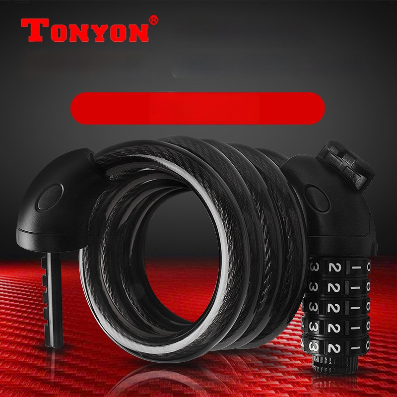 Dviračio kombinuotas užraktas TY566, plieninis kabelis, svoris 410