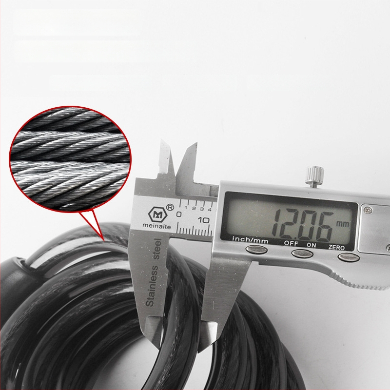 Dviračio kombinuotas užraktas TY566, plieninis kabelis, svoris 410