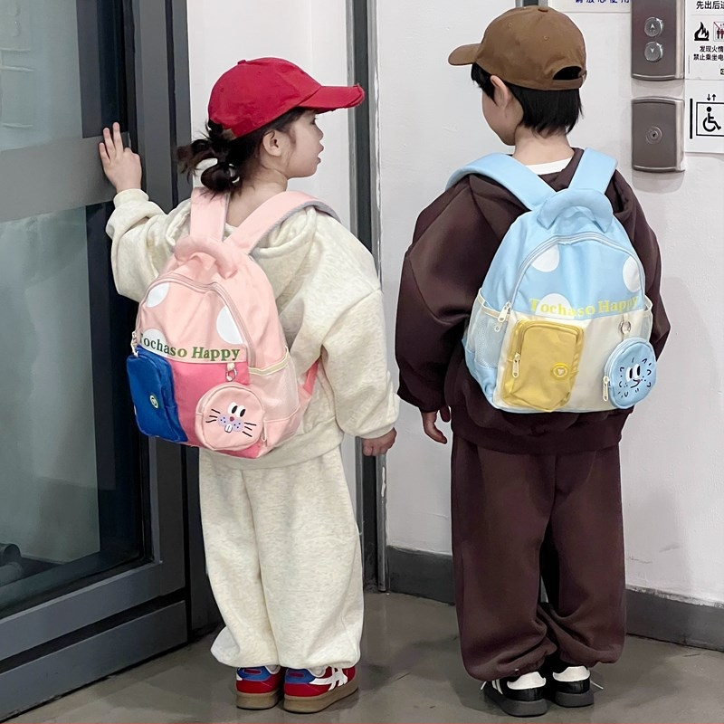 Unisex bērnu mugursoma no neilona, poliestera iekšējā odere, dzīvnieku raksts, izliektas plecu siksnas, samazina nastu, pavasaris 2025