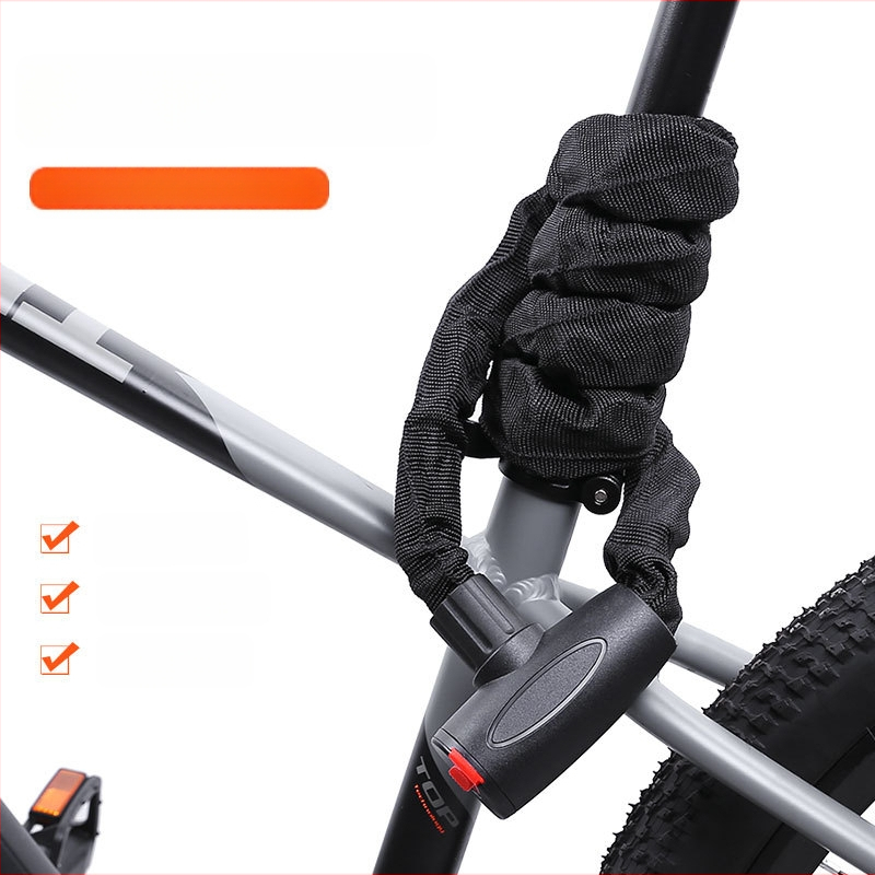 Dviračio grandinės užraktas su raktu, YUUISD JY5012, plieninis kabelis, svoris 800 g