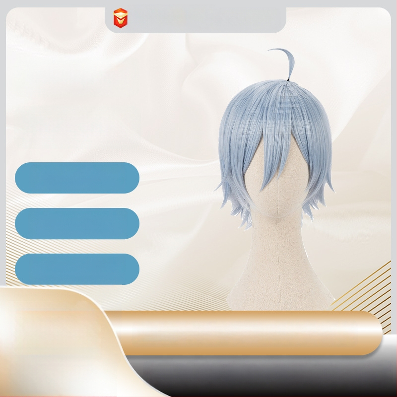 Cosplay wig - trumpi garbanoti plaukai, anime stilius, medžiaga: aukštos temperatūros viela, ženklas Cool