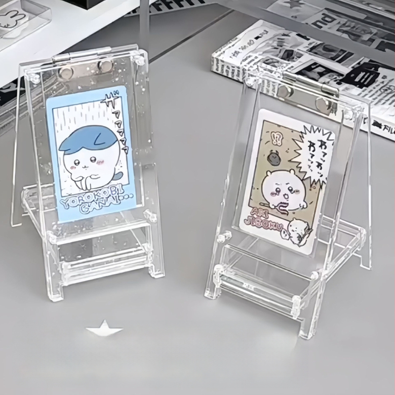 Permatomas akrilo kortelių laikiklis su kortelių skyreliais, stalinis laikiklis, sandėliavimo rėmas – pritaikomas