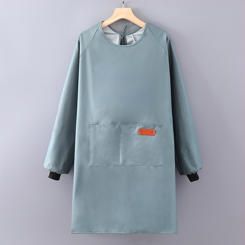 Virtuves priekšauts ar garām piedurknēm, ūdensizturīgs un eļļas noturīgs, poliesters, pieaugušajiem, catering