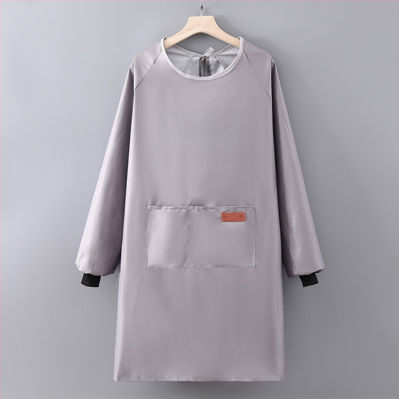 Virtuves priekšauts ar garām piedurknēm, ūdensizturīgs un eļļas noturīgs, poliesters, pieaugušajiem, catering