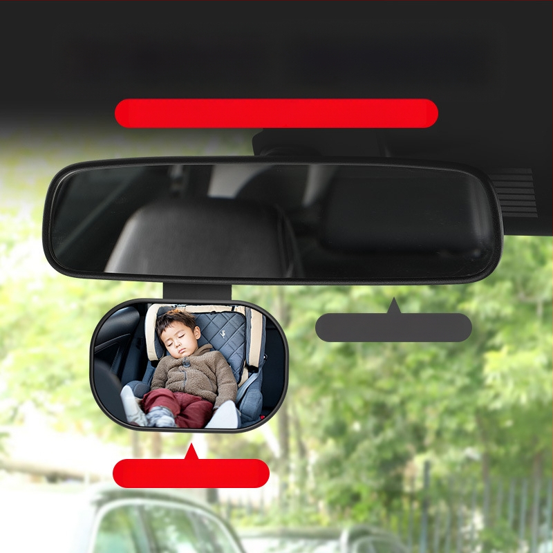 Automobilio kūdikio stebėjimo veidrodis - galinės sėdynės stebėjimui, plačios kampinės vaizdas, didelis matymo laukas, atbulinės eigos pagalbinis veidrodis