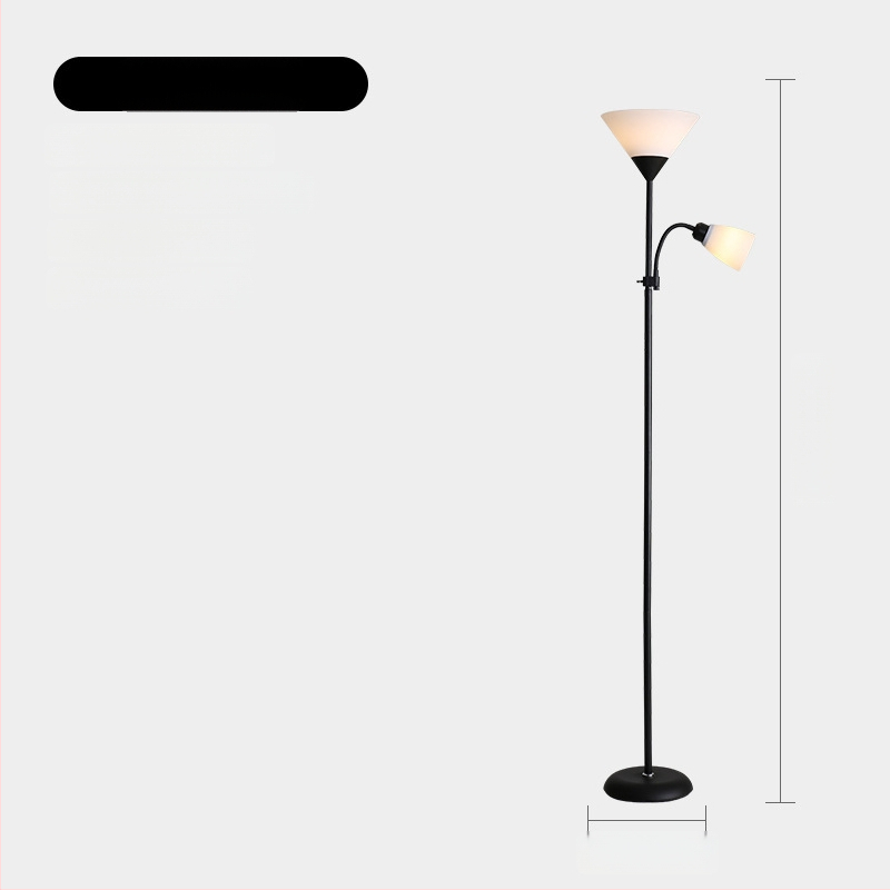 LED grindų lempa, fiksuotas aukštis, PVC gaubtas, korpusas iš geležies ir medžio meno stiliaus Iron Wood Art, dengiamas plotas 15–30 m²