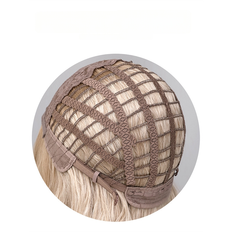 Ikdienas parūka ar vidējo daļu, augstas temperatūras sintētiskā šķiedra, dabisks ikdienas stils, bangs: taisnas vai slīpi, nav krāsota